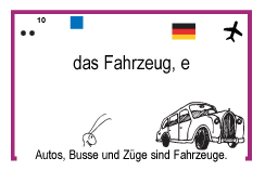 das Fahrzeug, e